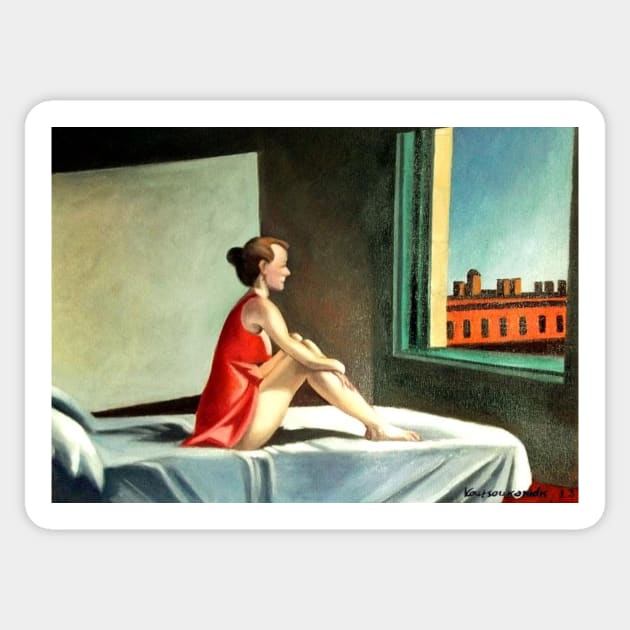 Morning sun after E. Hopper Sticker by KostasK